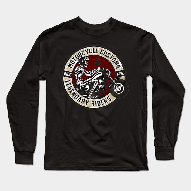 motorcycle customs Long Sleeve T-Shirt by  Faya